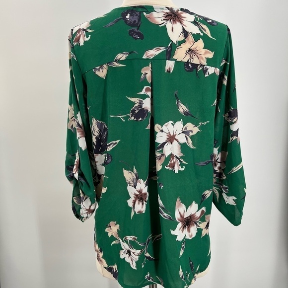 West Kei Allan Surplice Rolltab Floral Blouse Ladies Small - Picture 4 of 8